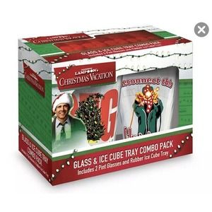 National Lampoon's Christmas Vacation Glass & Ice Cube Tray Combo‎ Pack New